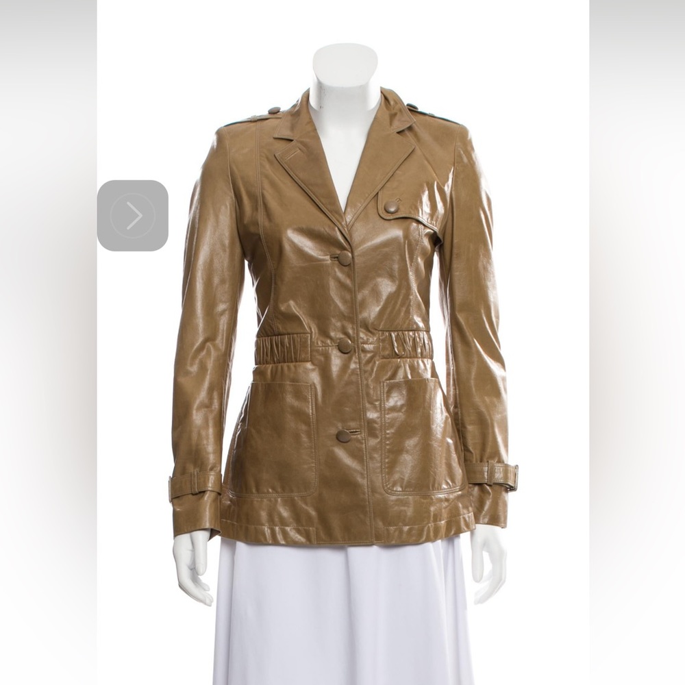 Versace Leather Button-up Jacket